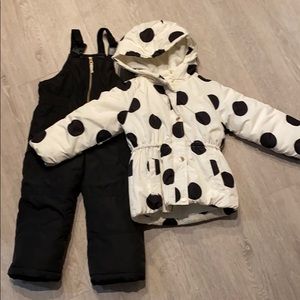 2-Piece Carter’s Polkadot Parka & Snow Bib Set